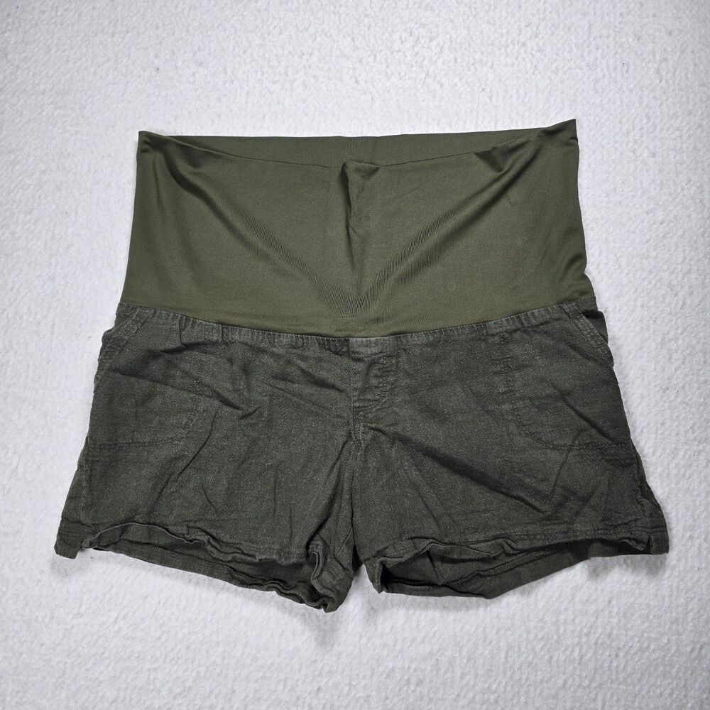 Ingird & Isabel Maternity Pull On Shorts Olive Size XS